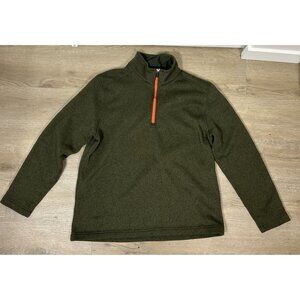 GH Bass Co Green Orange Quarter Zip Pullover Sweater Mens Size XL